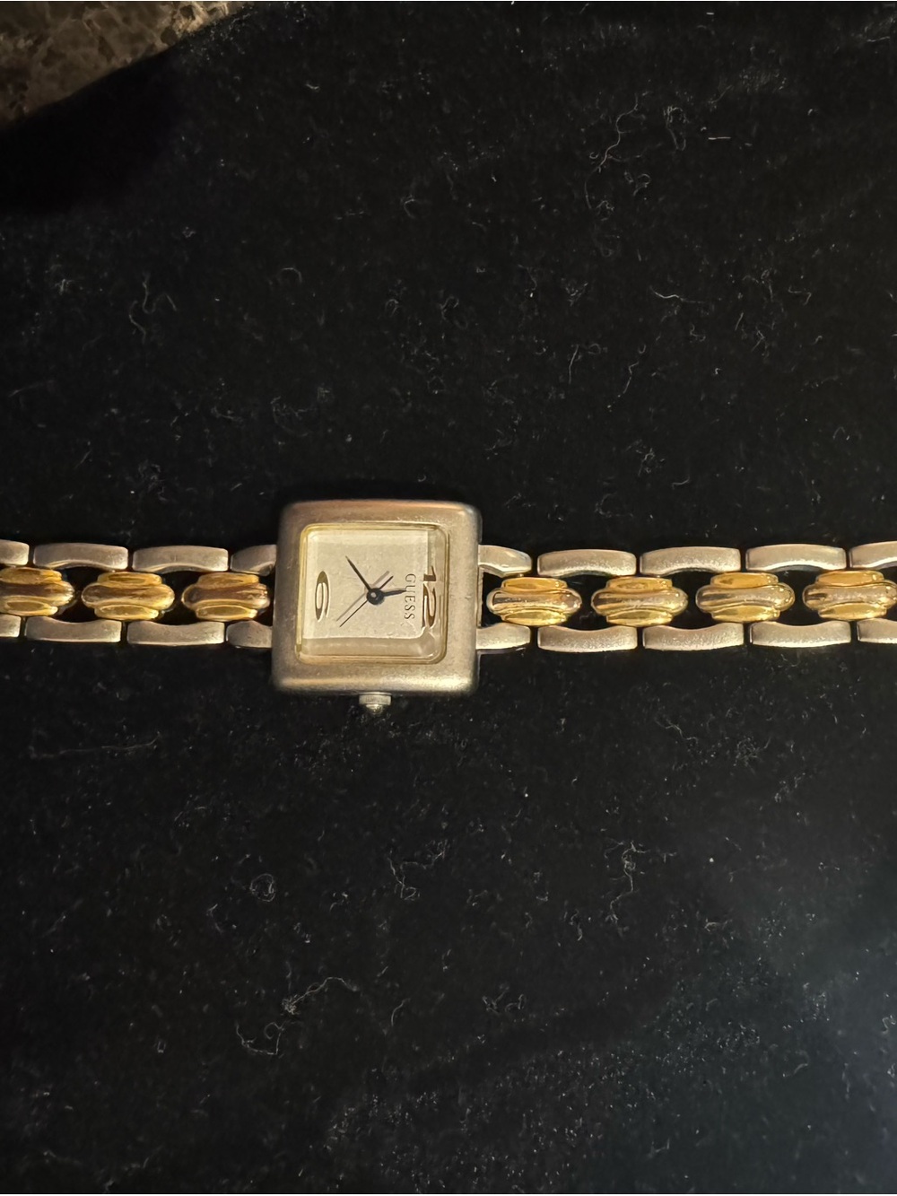 Guess Two-Tone Square Dial Bracelet Watch - Gold & Silver